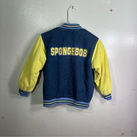 Nickelodeon SpongeBob youth size 8/10 denim graphic zip up jacket - Picture 3 of 8